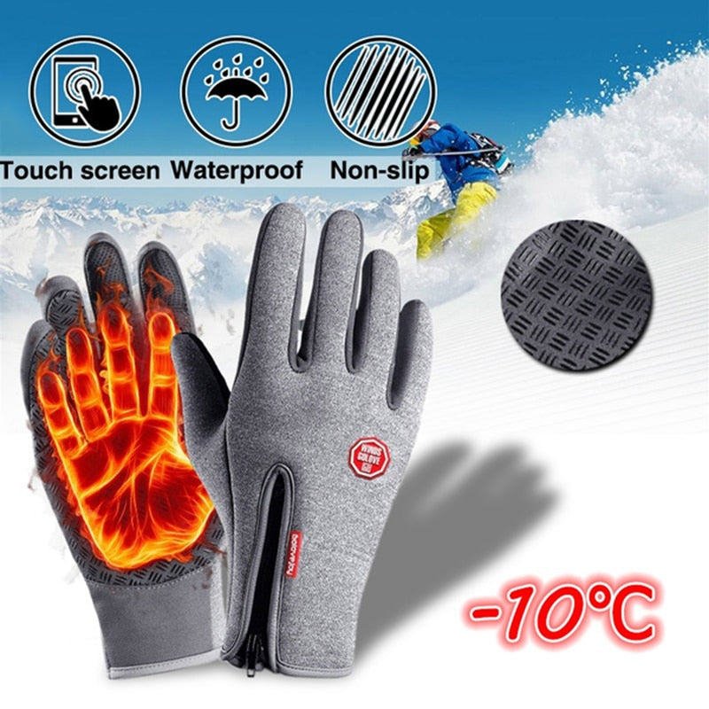 Waterproof Touchscreen Winter Gloves - Windproof Cold Weather Gloves for Cycling Skiing Hiking (Unisex, -5°C)