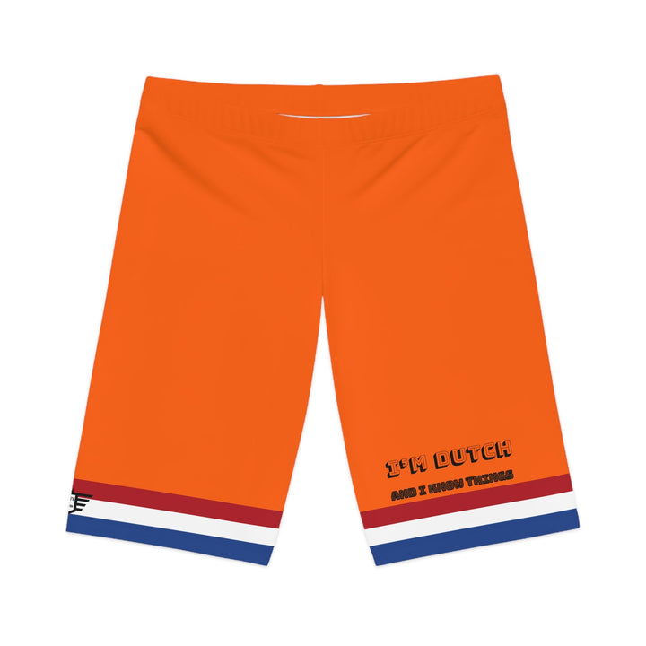 I'm Dutch and I Know Things - Women's Bike Shorts - Sporty Orange Cycling Shorts, Activewear for Fitness, Summer Casual Wear, Gifts for Cyclists, Workout Gear