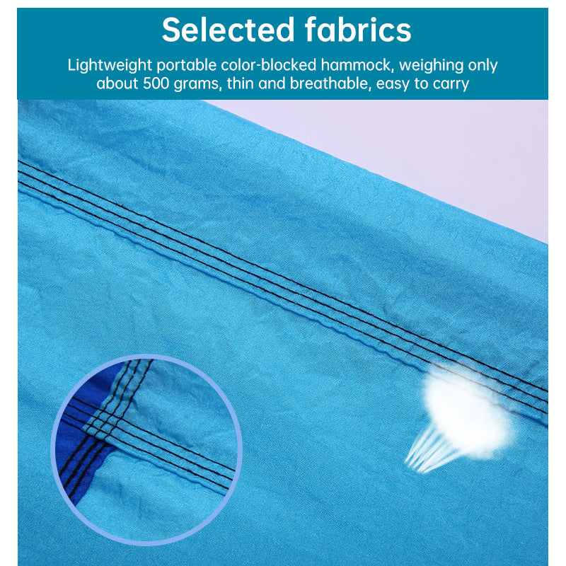 Light double nylon camping hammock with straps