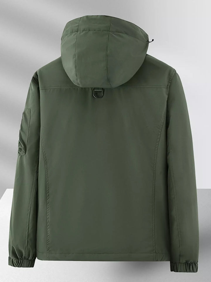 Men's Plus Size Multi-Pocket Hooded Outdoor Jacket