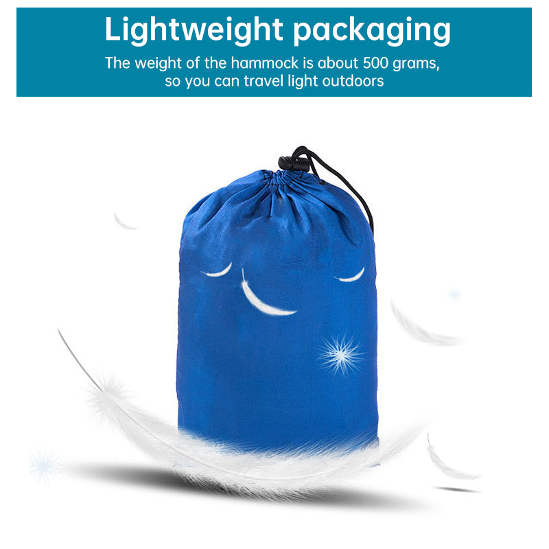 Light double nylon camping hammock with straps