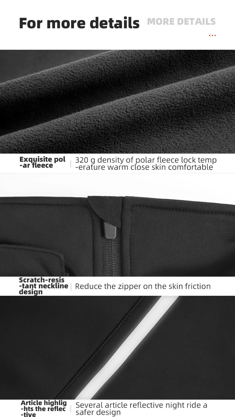 ROCKBROS Thermal Fleece Long Sleeve Cycling Bike Sportswear