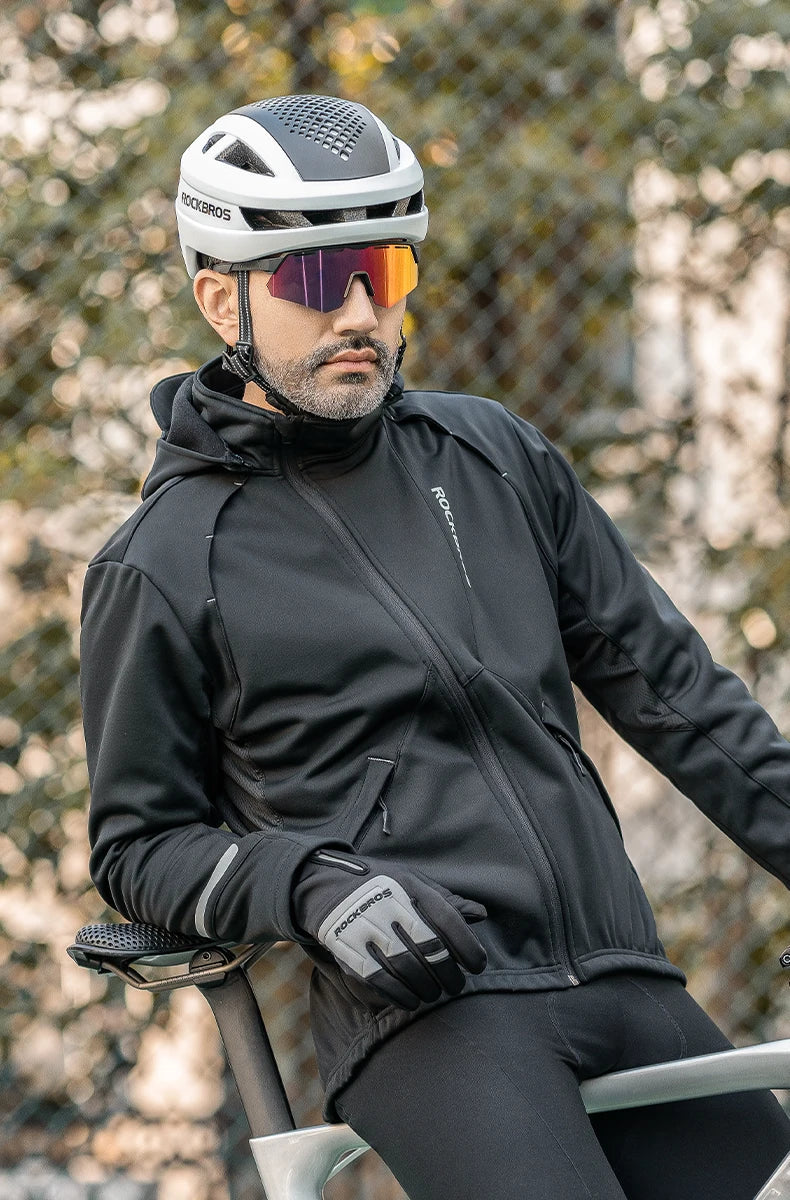 ROCKBROS Thermal Fleece Long Sleeve Cycling Bike Sportswear