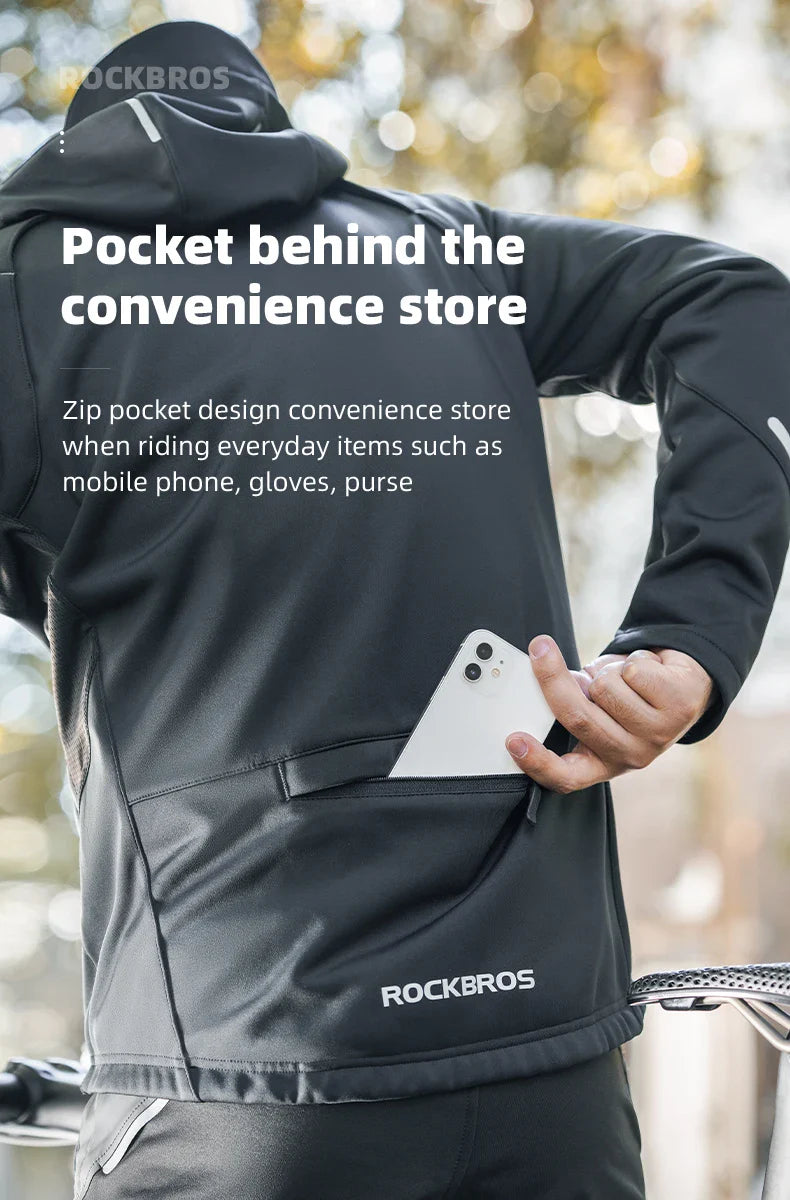 ROCKBROS Thermal Fleece Long Sleeve Cycling Bike Sportswear