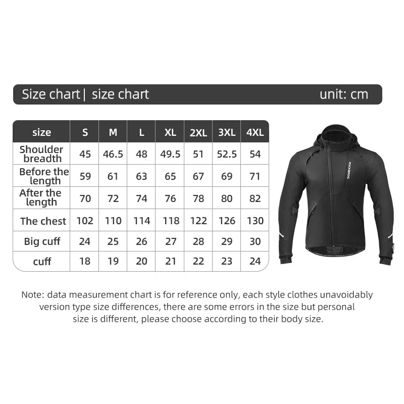 ROCKBROS Thermal Fleece Long Sleeve Cycling Bike Sportswear